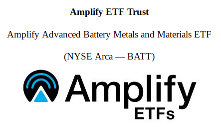 Amplify ETFs To Launch Advanced Battery Metals & Materials ETF; Will ...